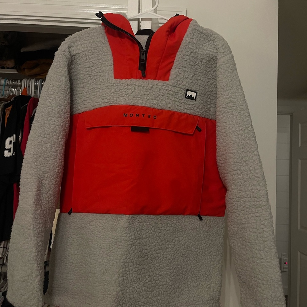 Montec Red and Gray Sherpa Jacket